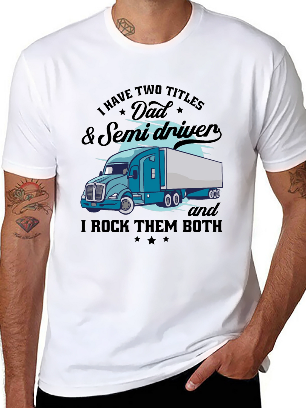 Dad & Semi Driver Black Graphic T-Shirt