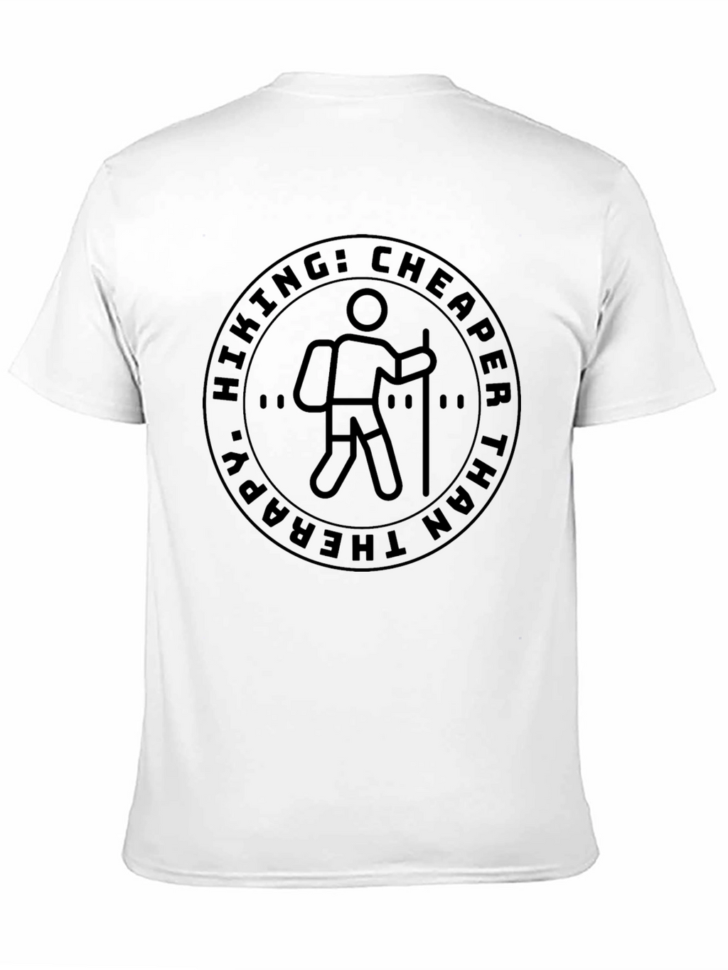 Hiking: Cheaper Than Therapy Black T-Shirt