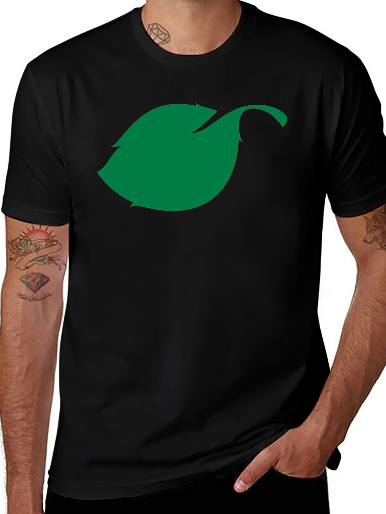 Green Leaf Graphic T-Shirt