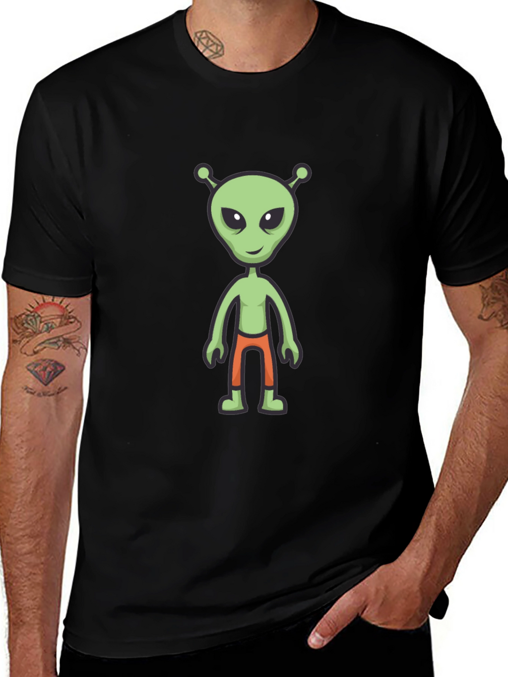 Alien Graphic Tee - Mens Black T-Shirt