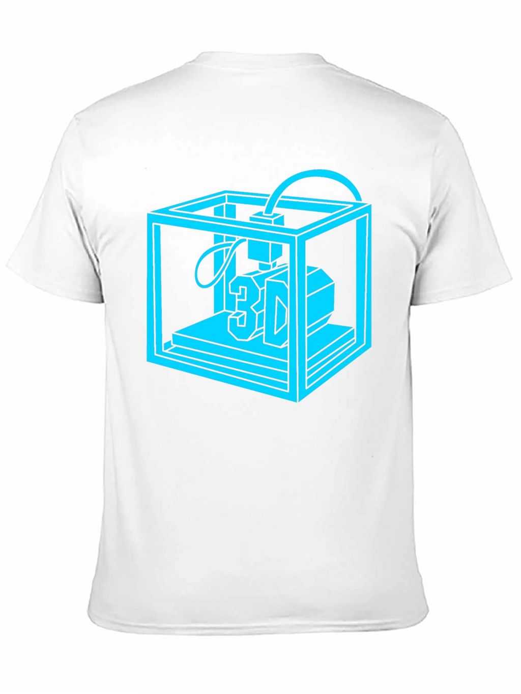 3D Printer Graphic Tee - Black Cotton Casual Shirt