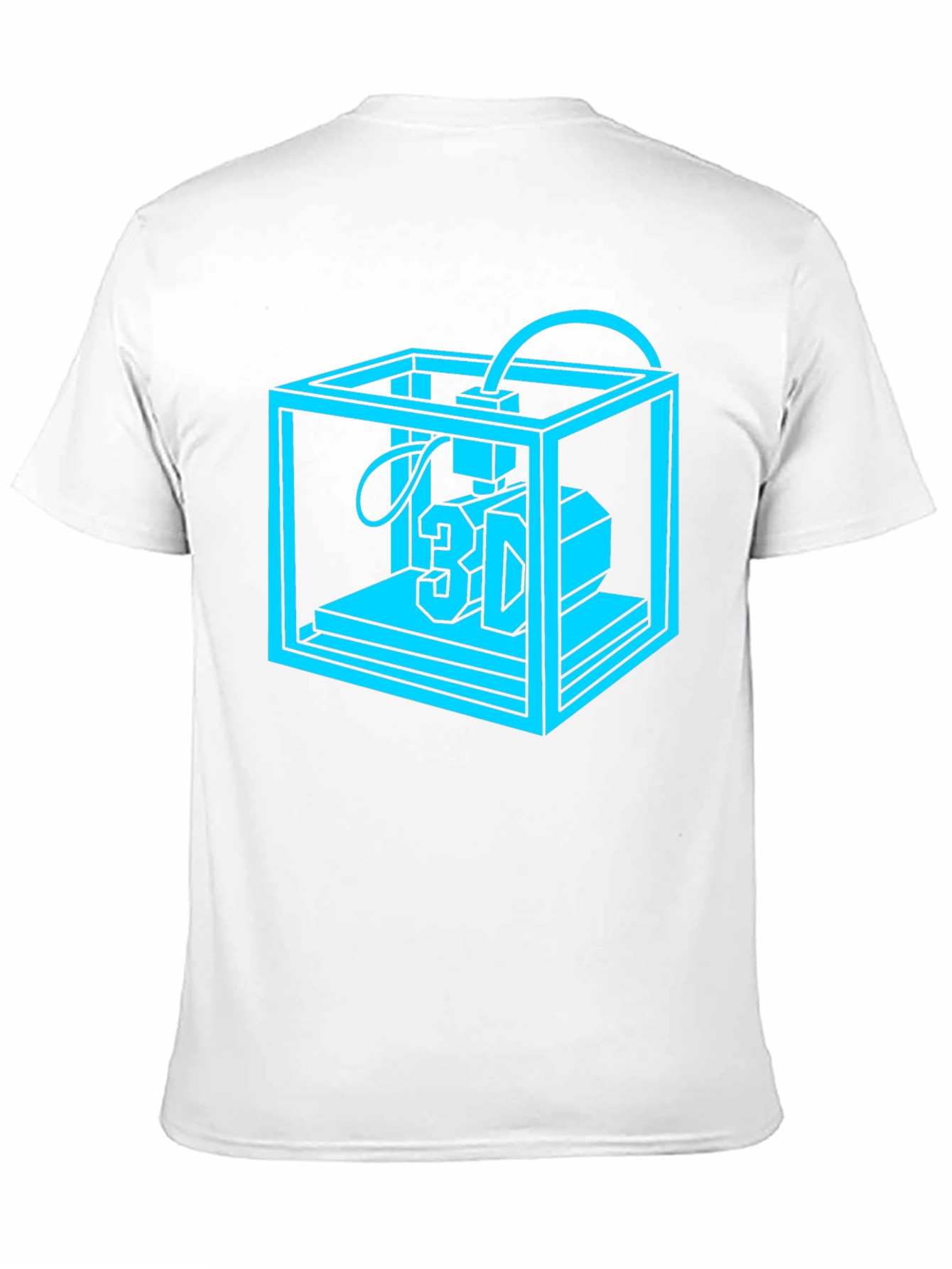 3D Printer Graphic Tee - Black Cotton Casual Shirt
