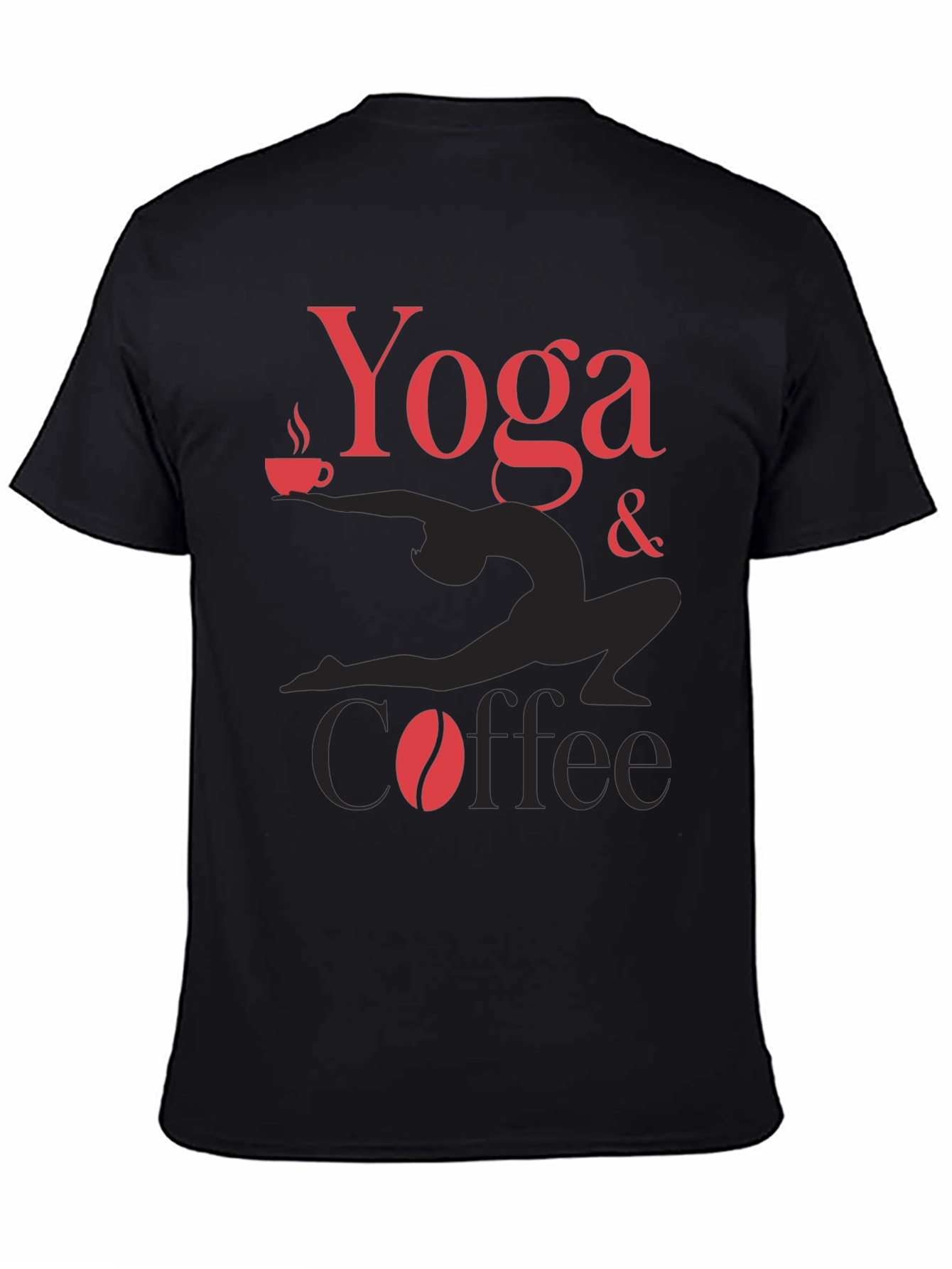 Yoga & Coffee Graphic Tee - Black T-Shirt