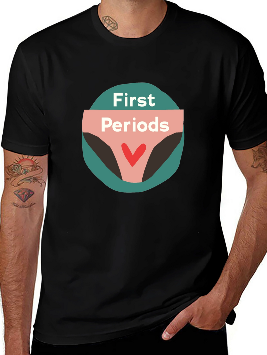 First Periods Graphic Tee - Black Unisex T-Shirt