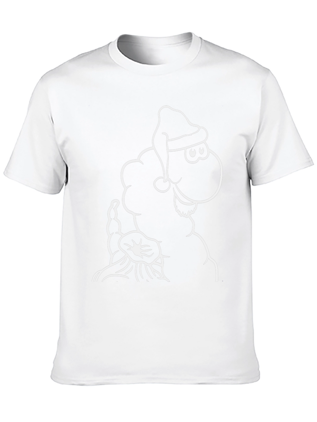 Novelty Cartoon Sheep Santa Hat Graphic Tee