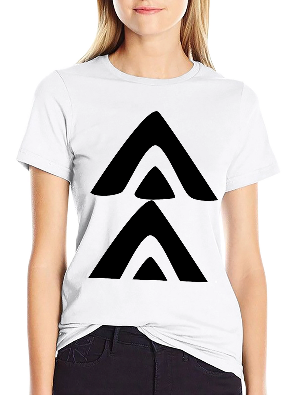 Minimalist Arrow Stack Black T-Shirt