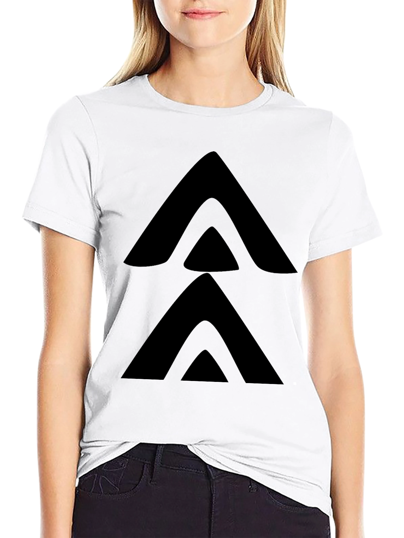 Minimalist Arrow Stack Black T-Shirt
