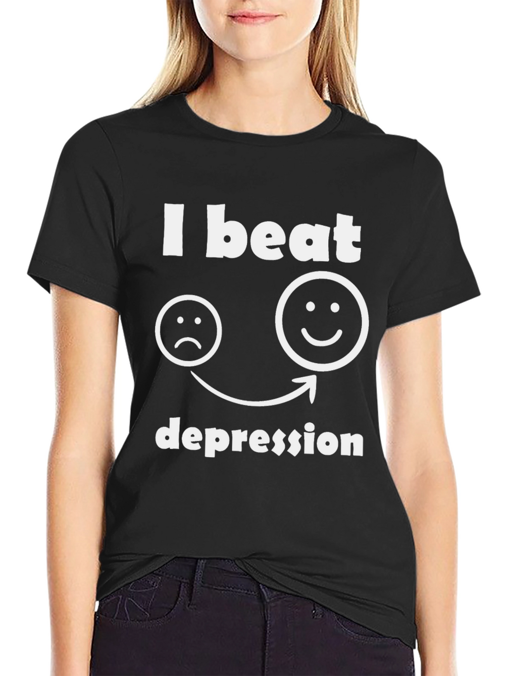 I Beat Depression T-Shirt Graphic Tee