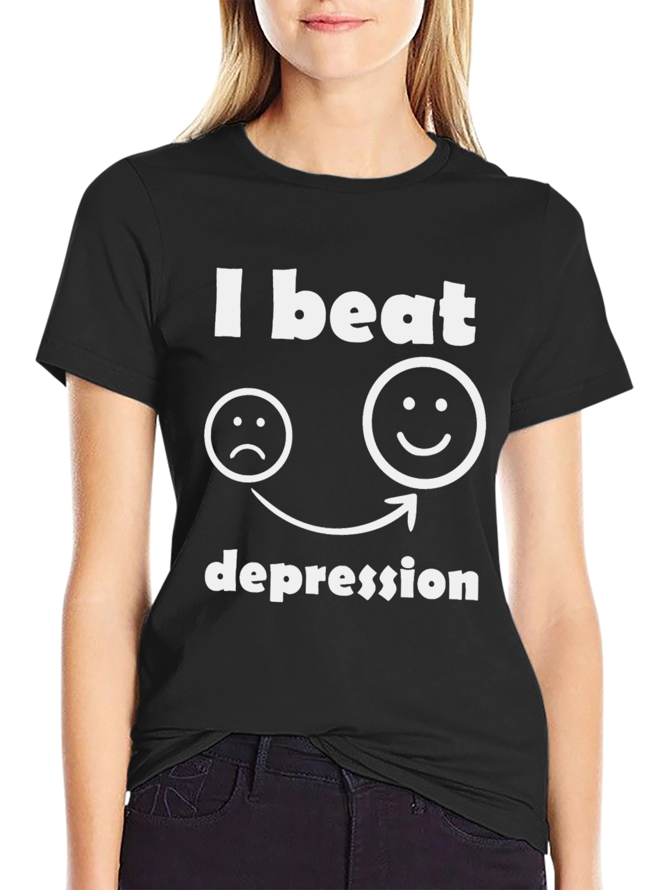 I Beat Depression T-Shirt Graphic Tee