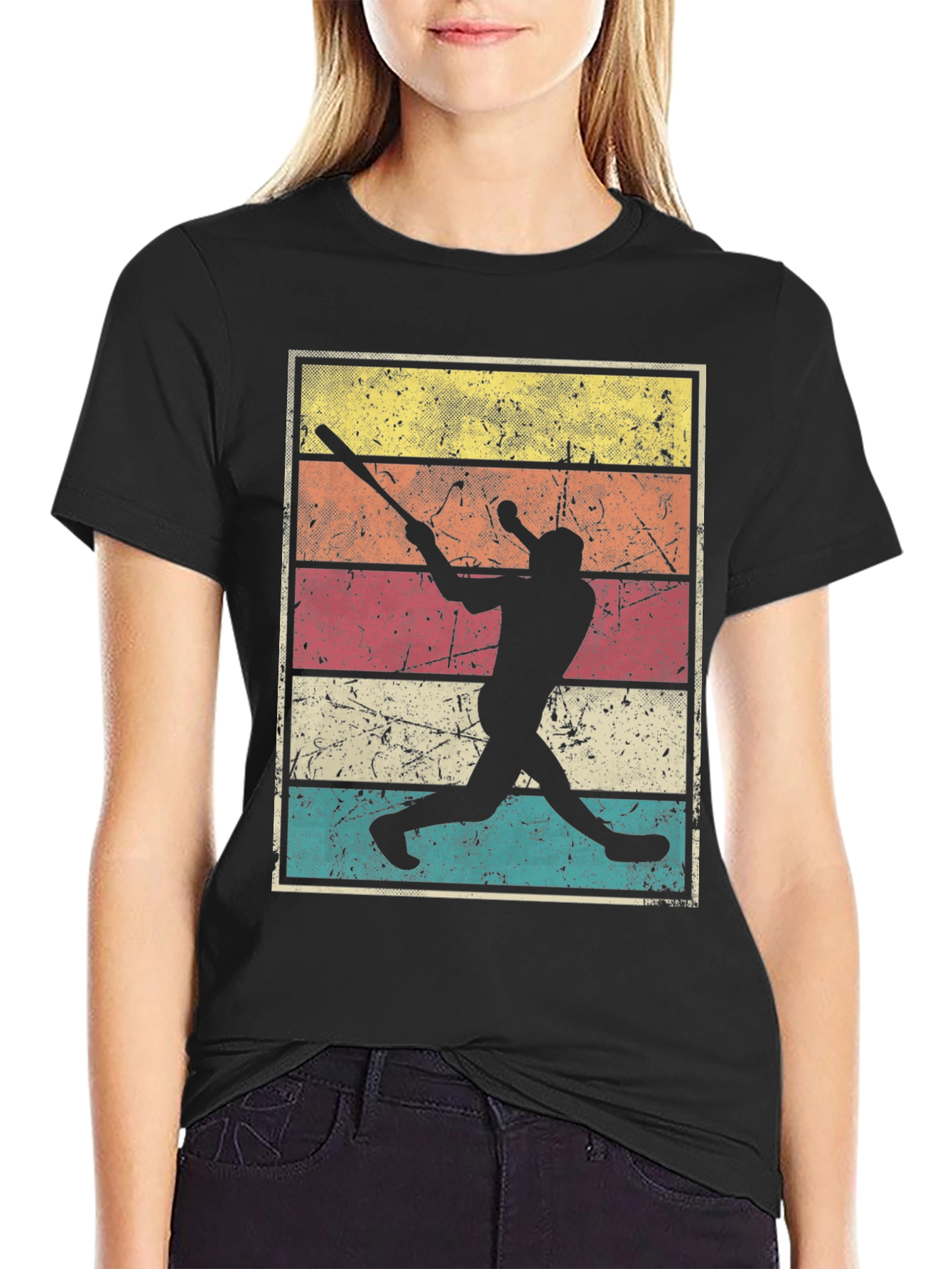 Vintage Baseball Player Graphic Tee - Retro Style