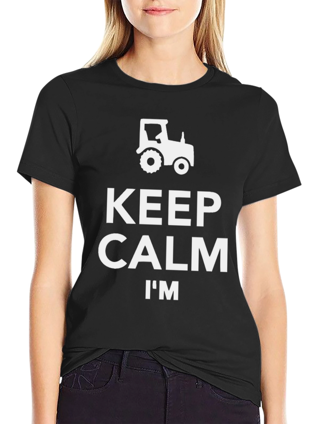 Keep Calm Im A Farmer Black T-Shirt