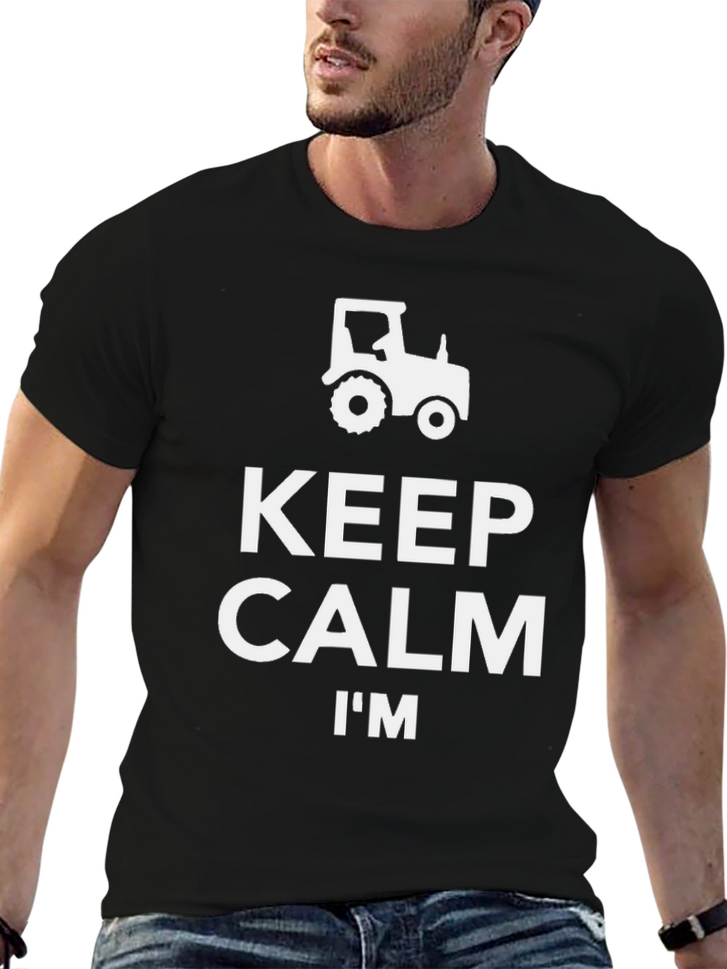 Keep Calm Im A Farmer Black T-Shirt