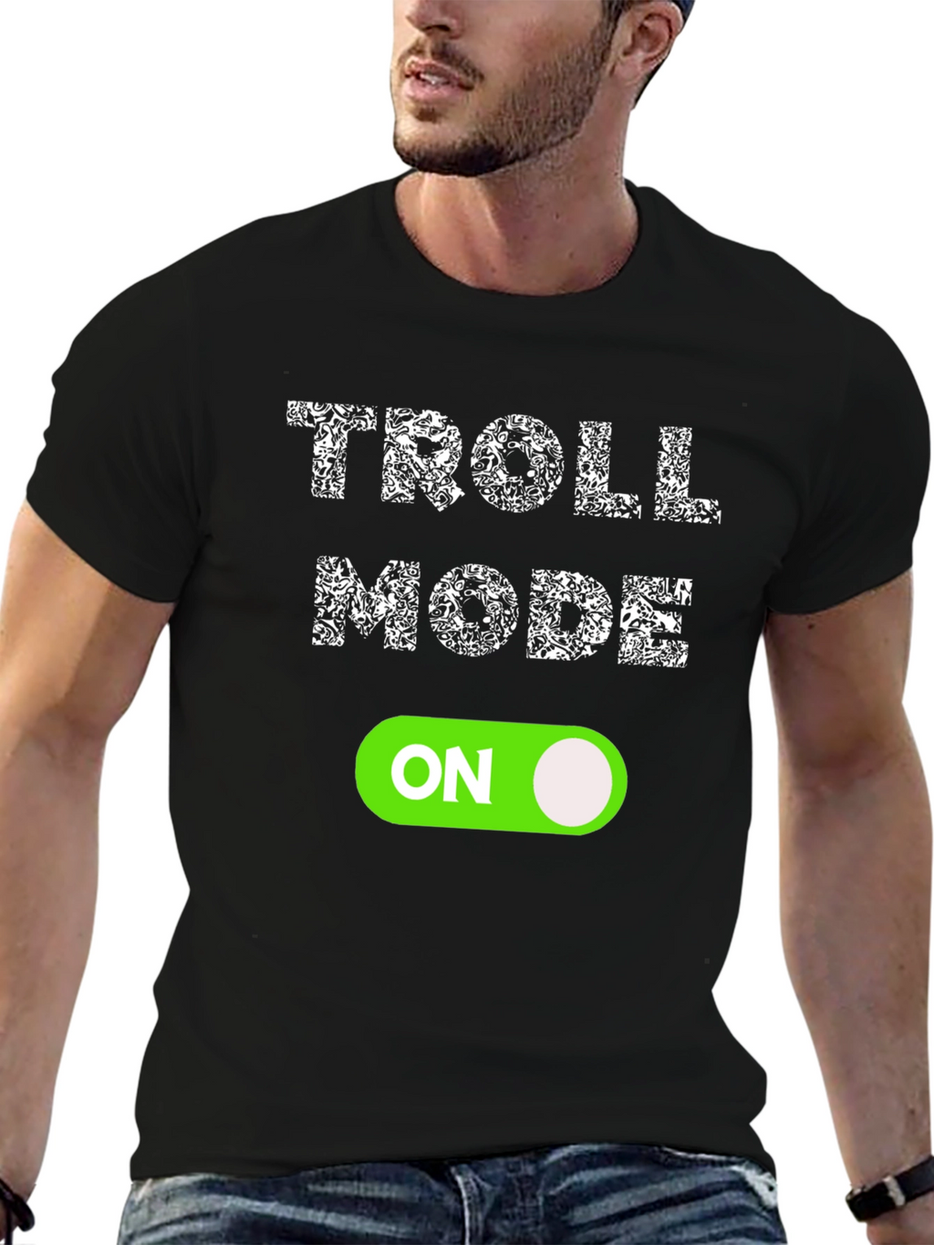 Troll Mode ON Black Graphic Tee