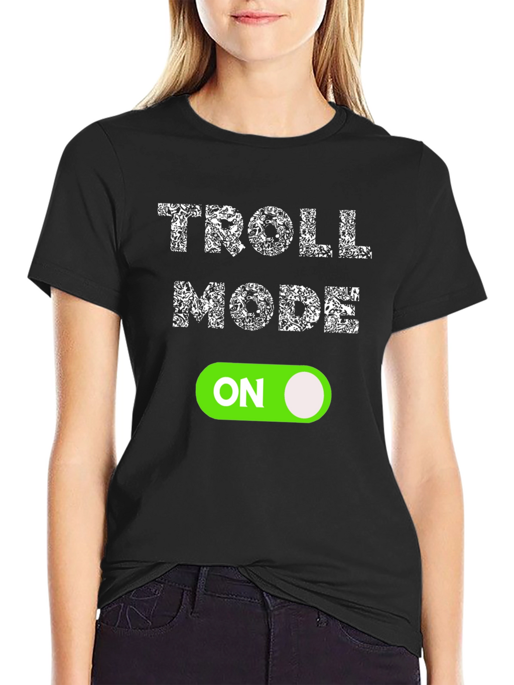Troll Mode ON Black Graphic Tee