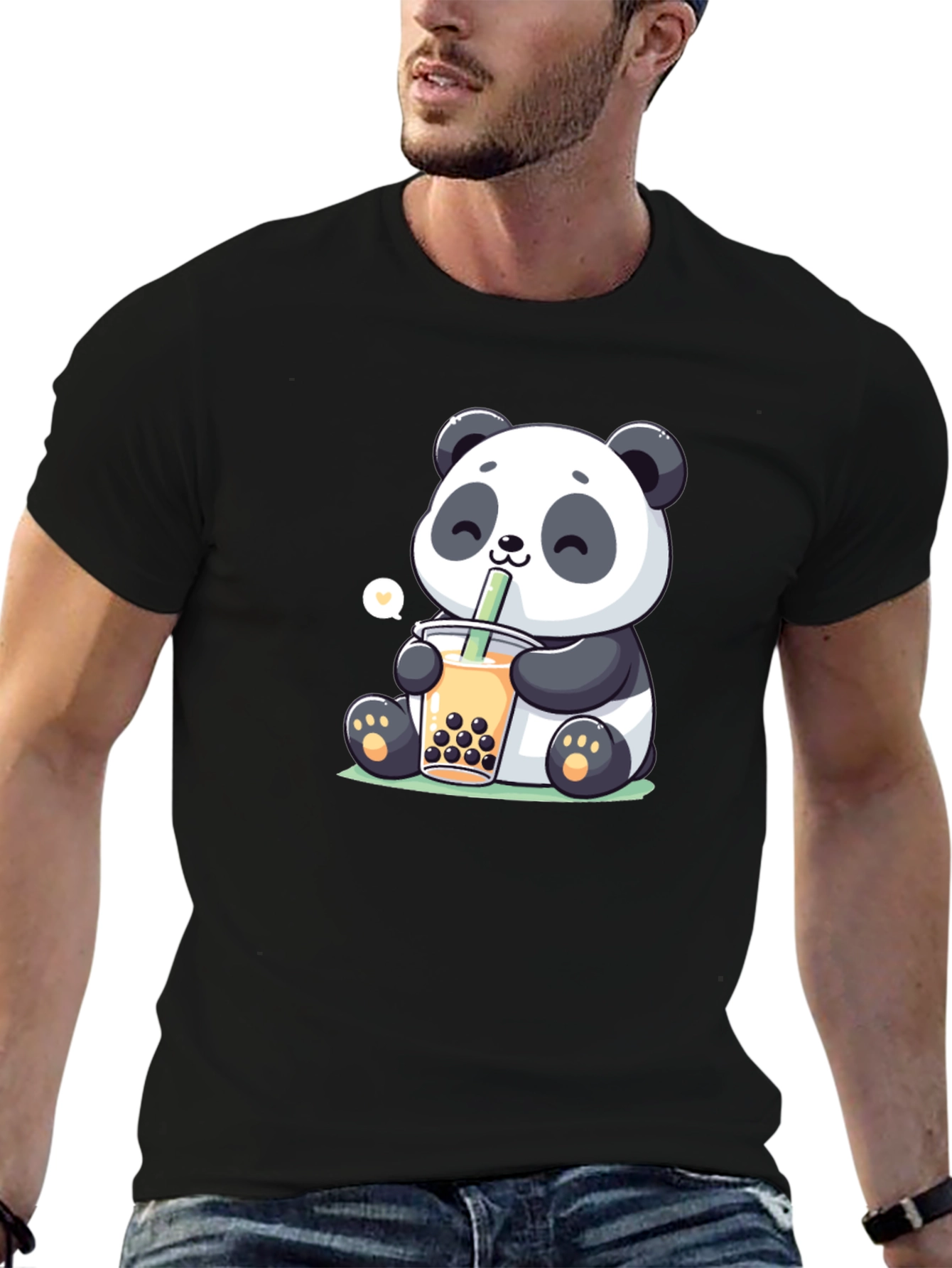 Cute Panda Boba Tea Graphic T-Shirt