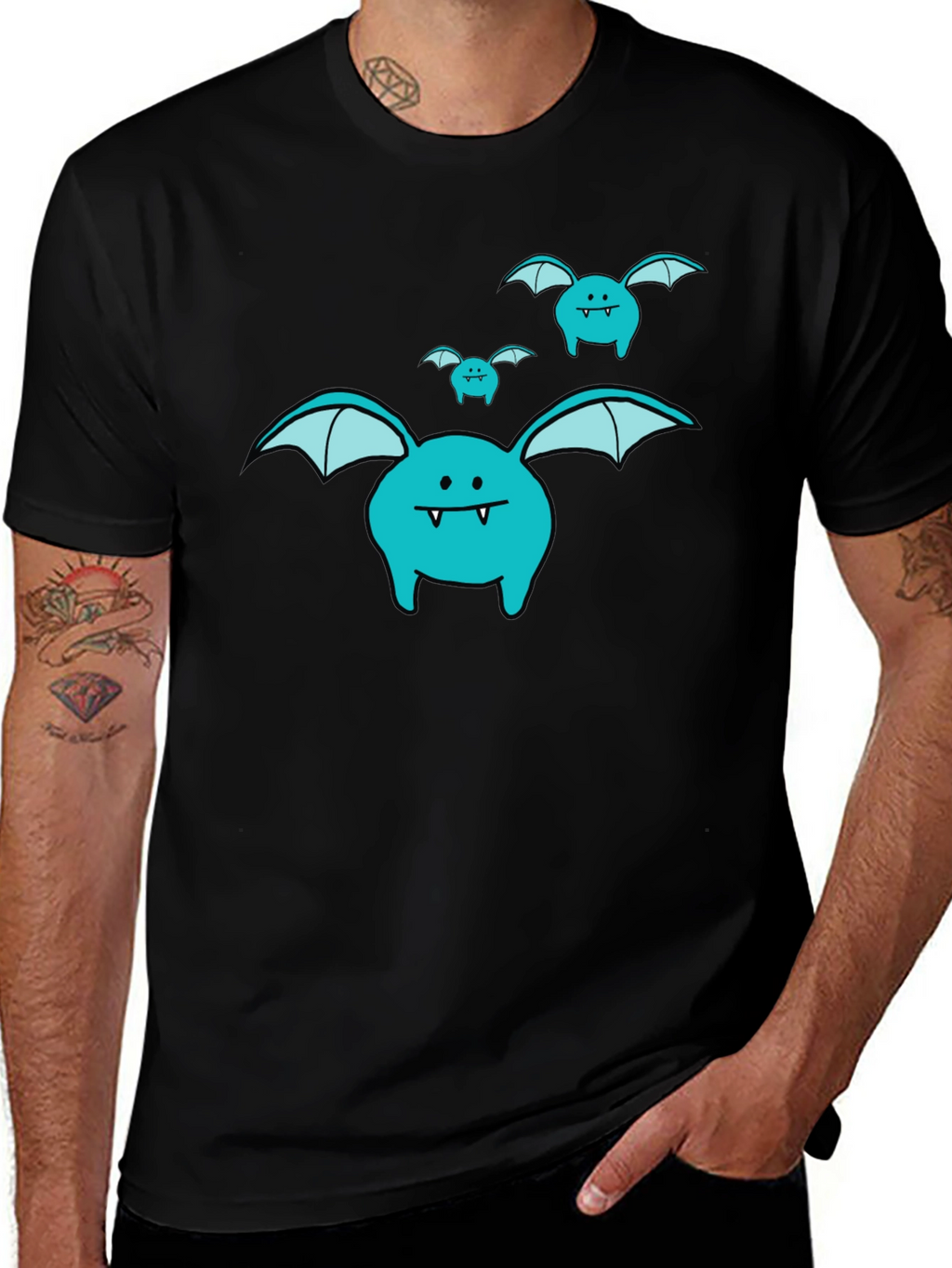 Cute Cartoon Bat Graphic Tee