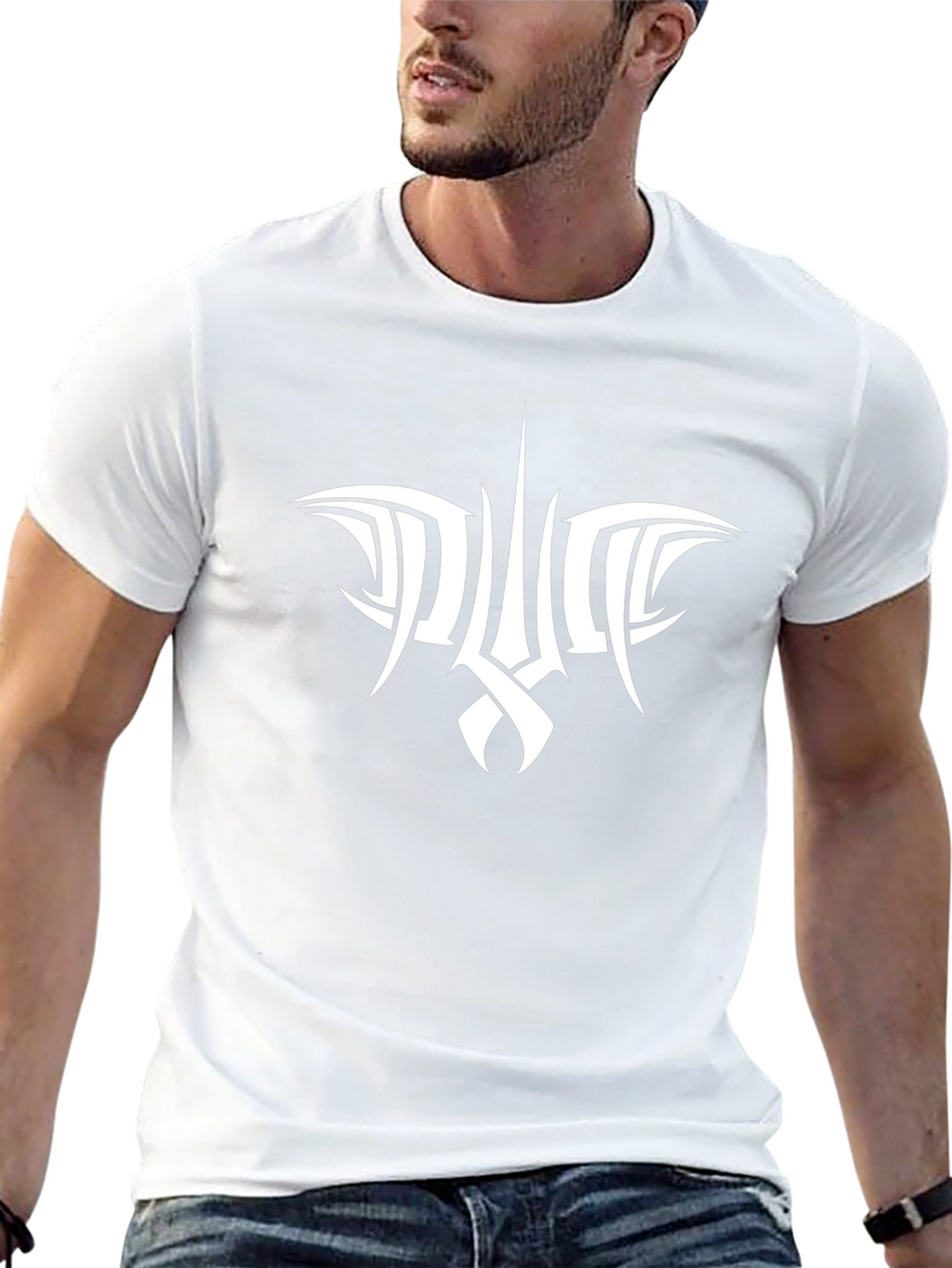 Tribal Style Graphic Black T-Shirt
