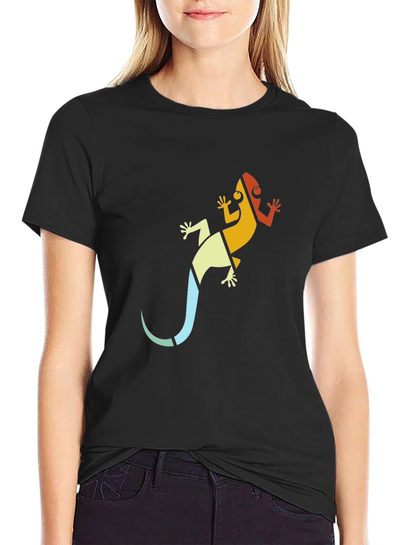 Cool Lizard Graphic Tee - Black T-Shirt for Men