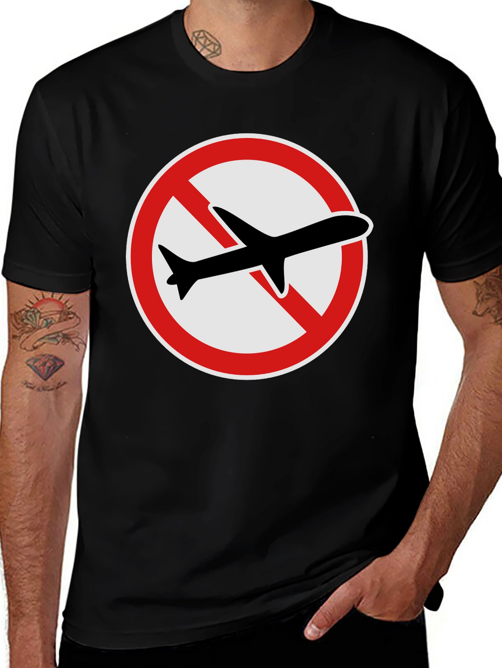 No Fly Zone T-Shirt: Black Graphic Tee