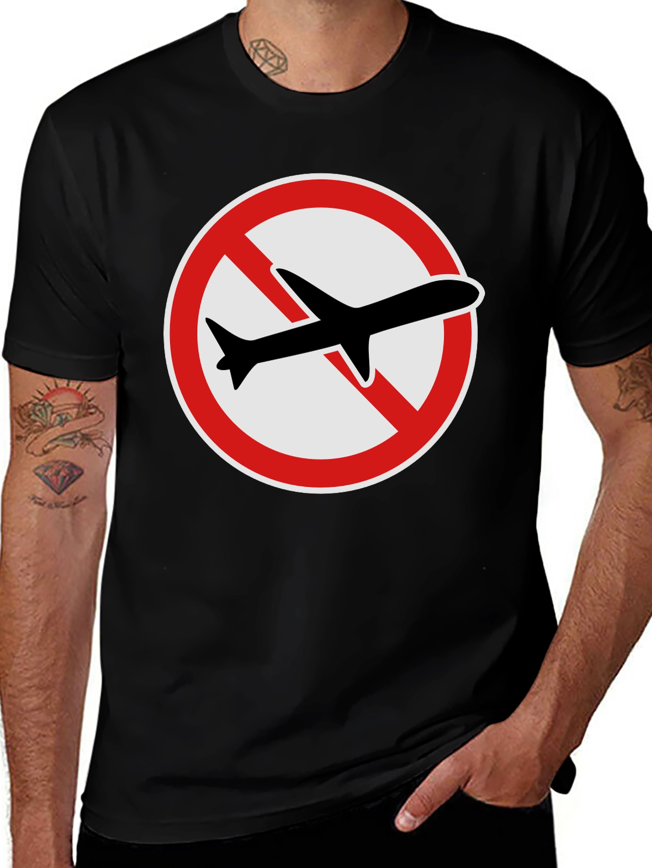 No Fly Zone T-Shirt: Black Graphic Tee