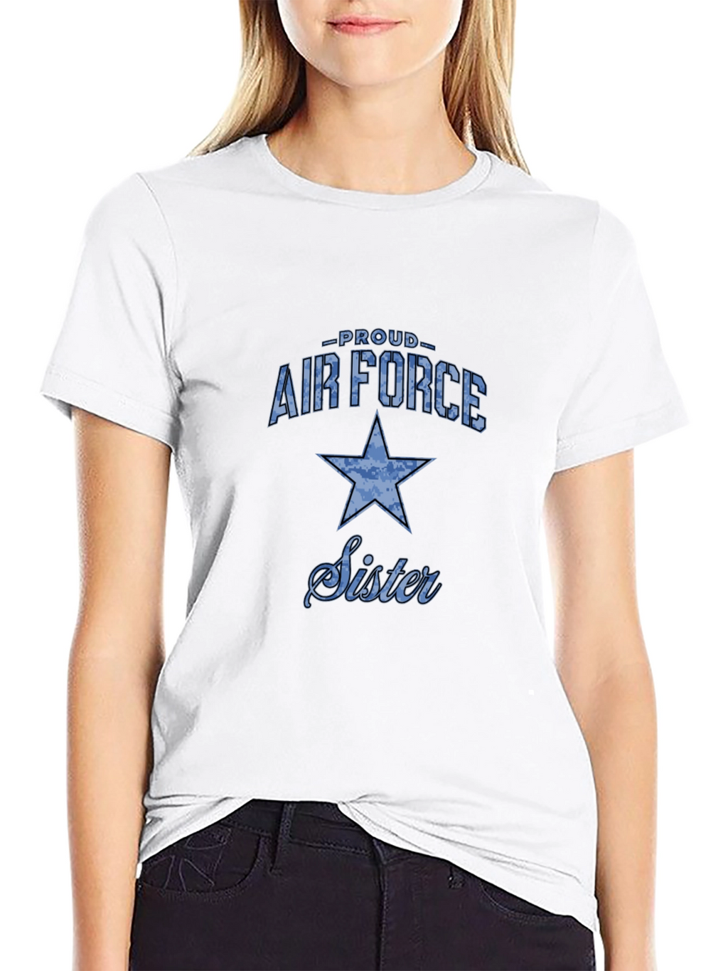 Proud Air Force Sister Graphic T-Shirt