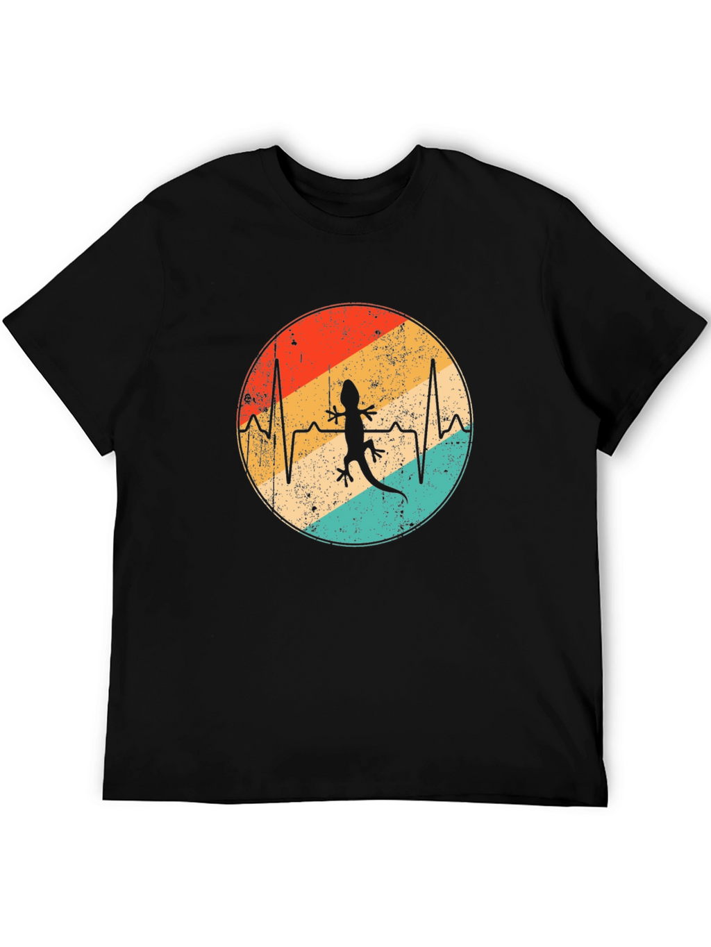 Lizard Heartbeat Graphic Tee - Retro Style