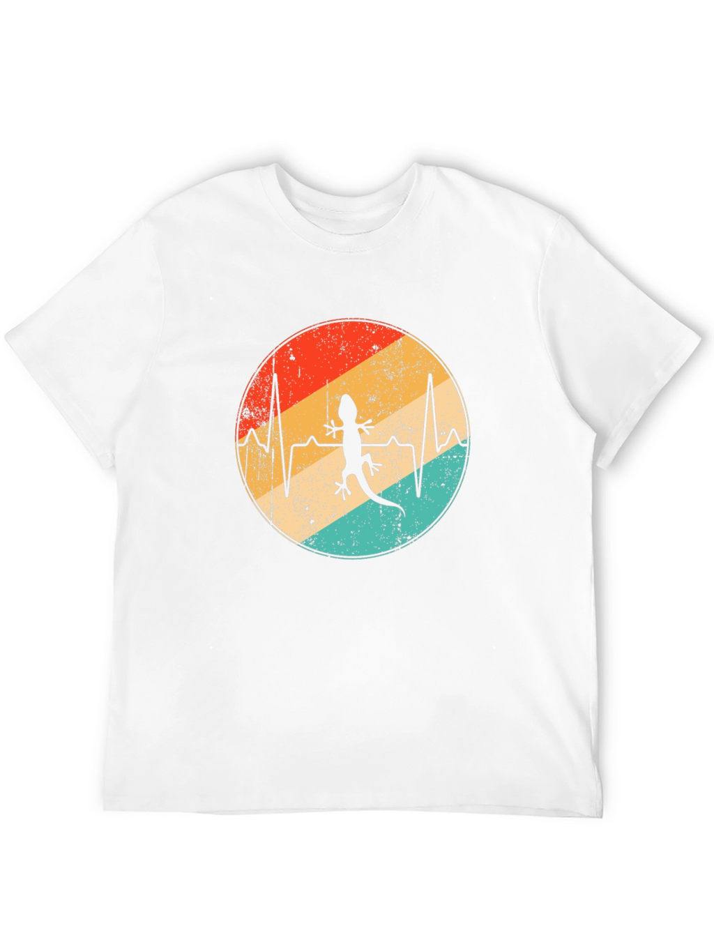 Lizard Heartbeat Graphic Tee - Retro Style