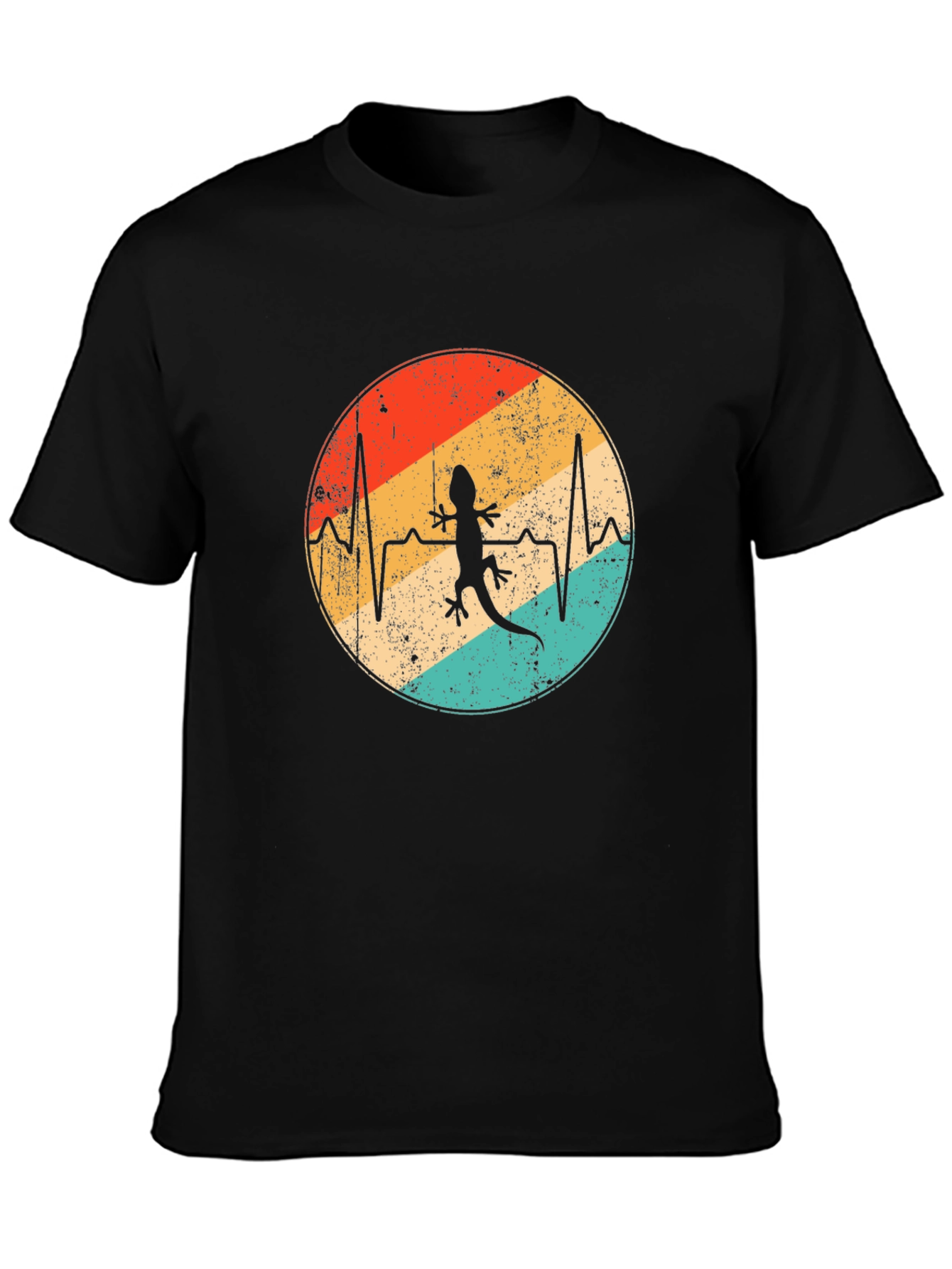 Lizard Heartbeat Graphic Tee - Retro Style