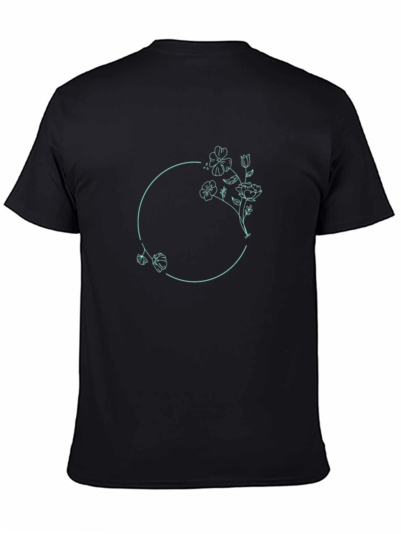 Floral Circle Graphic Tee - Modern Minimalist Design
