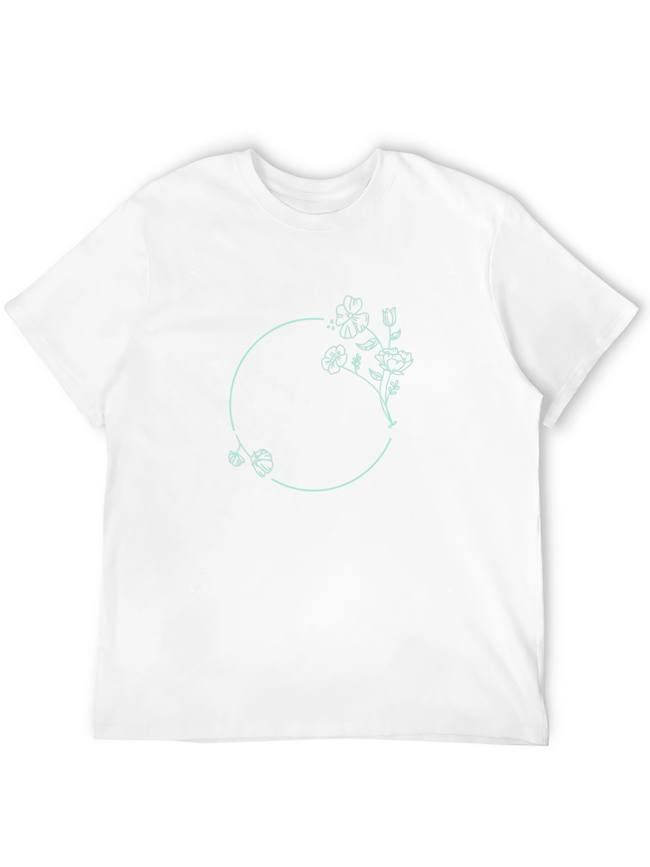 Floral Circle Graphic Tee - Modern Minimalist Design