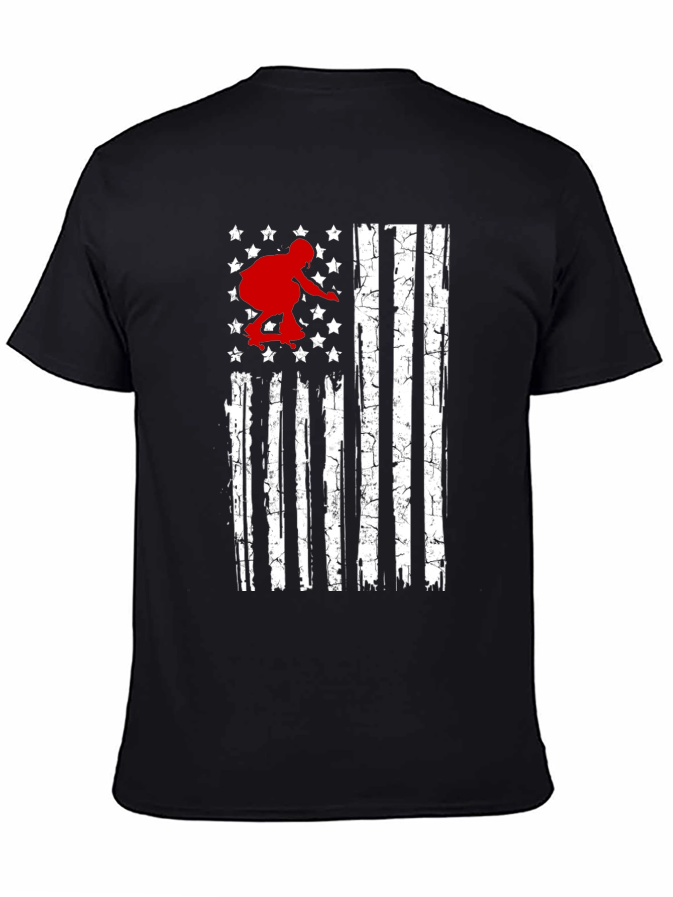 Skateboarding USA Flag Graphic T-Shirt
