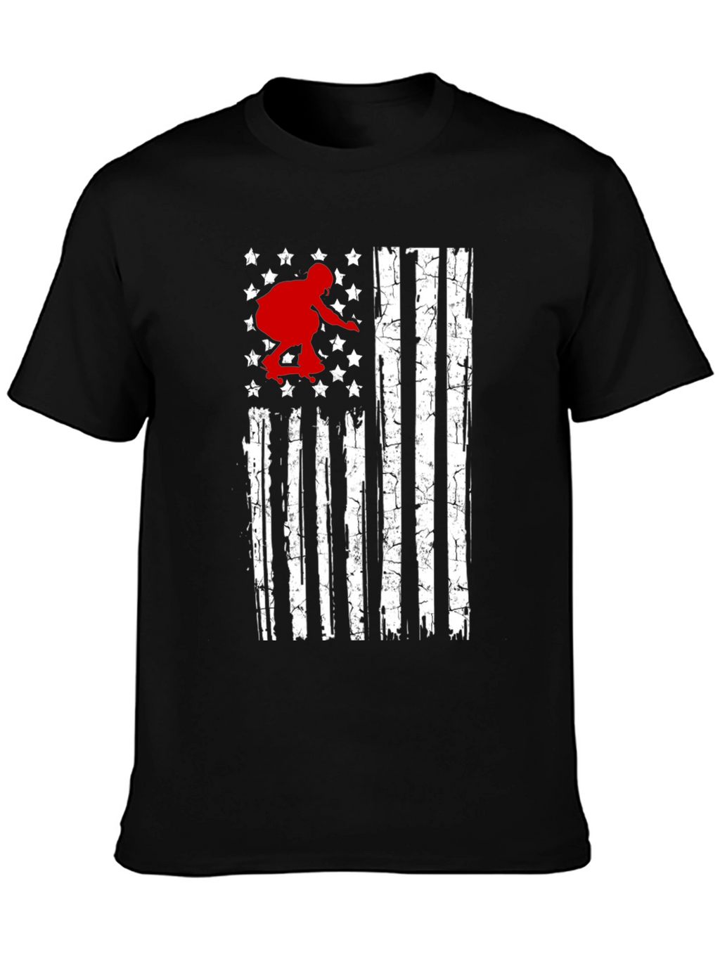 Skateboarding USA Flag Graphic T-Shirt