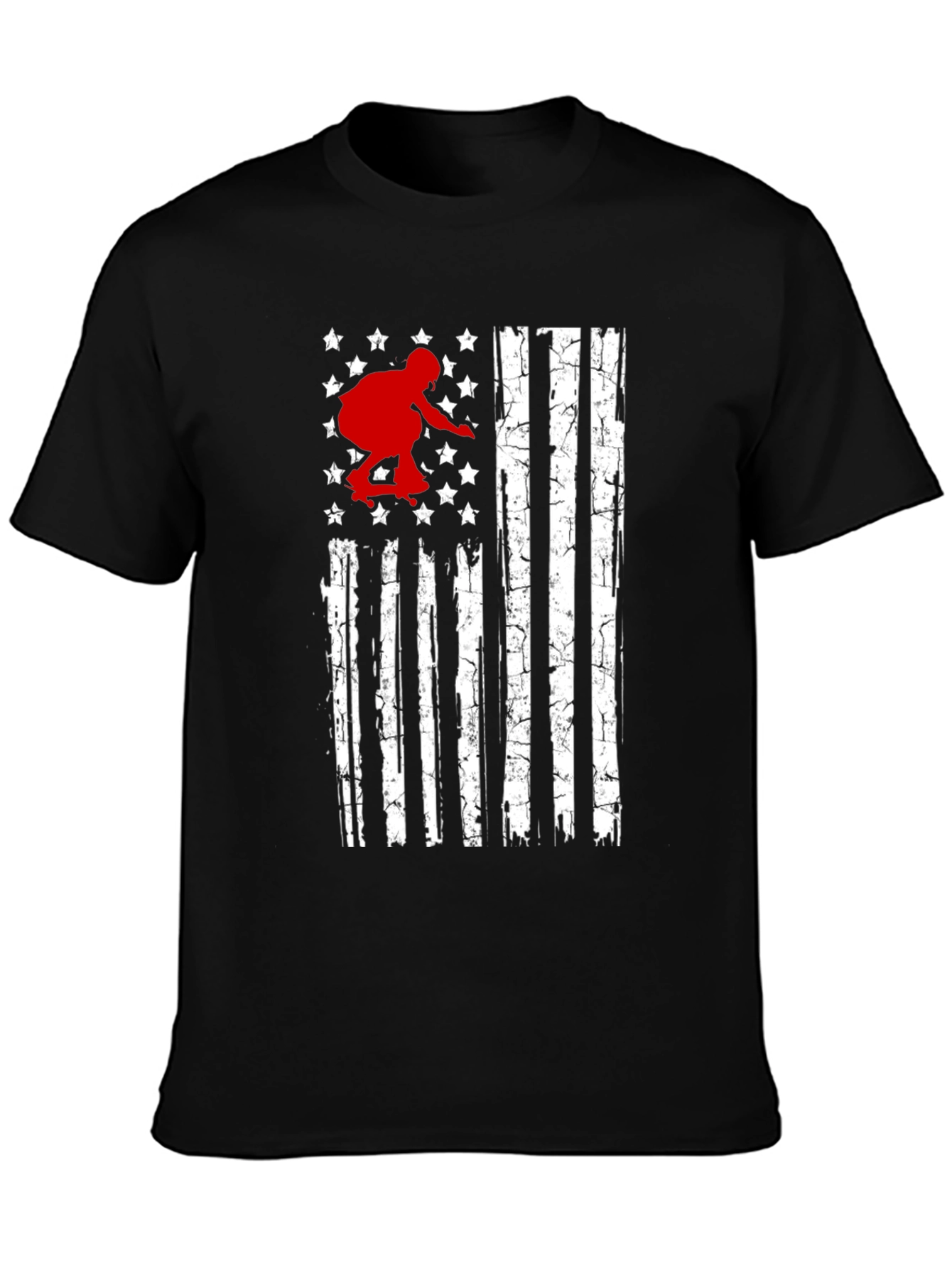 Skateboarding USA Flag Graphic T-Shirt