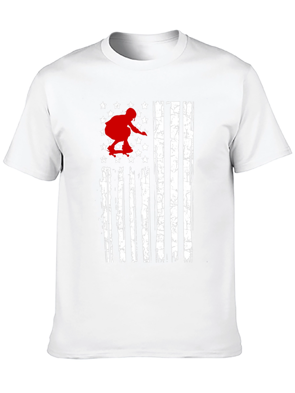 Skateboarding USA Flag Graphic T-Shirt
