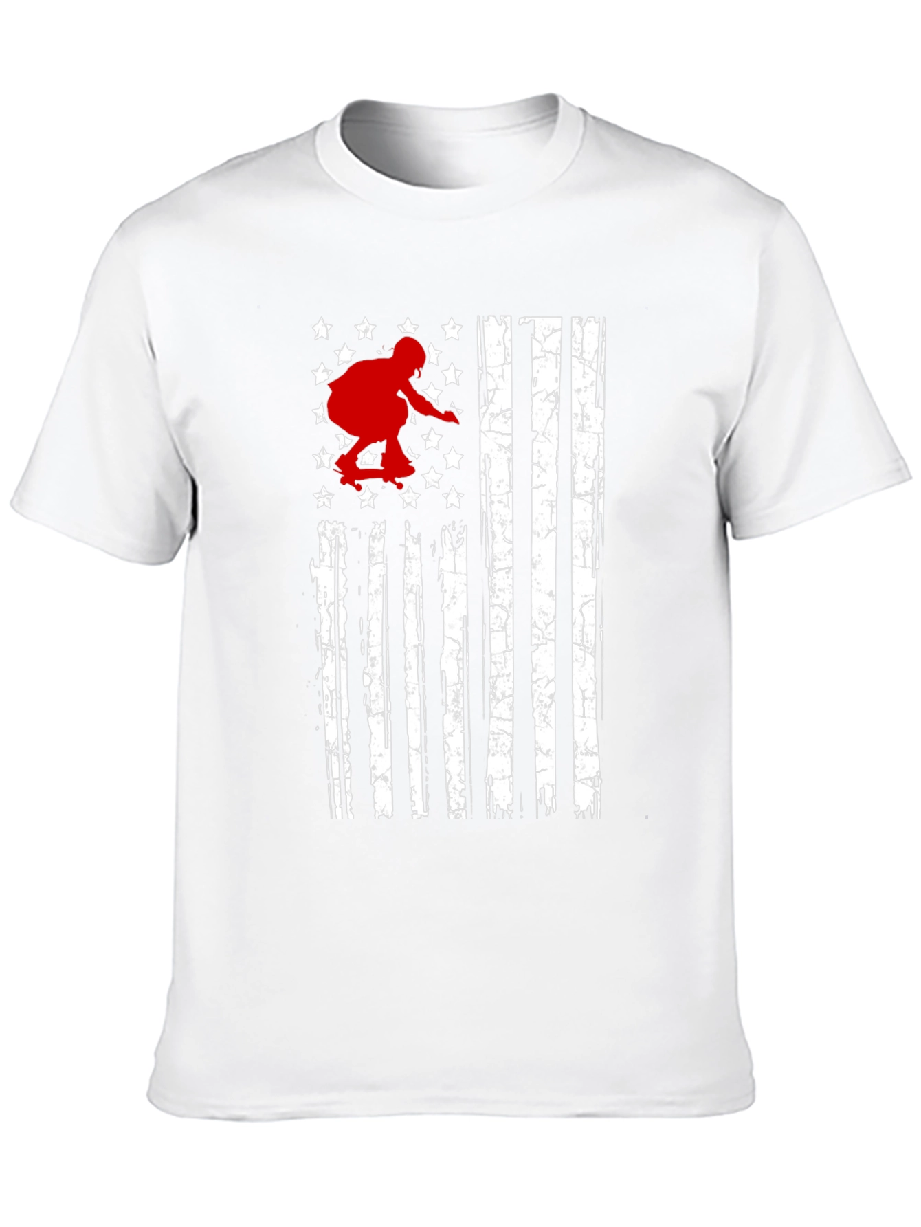Skateboarding USA Flag Graphic T-Shirt