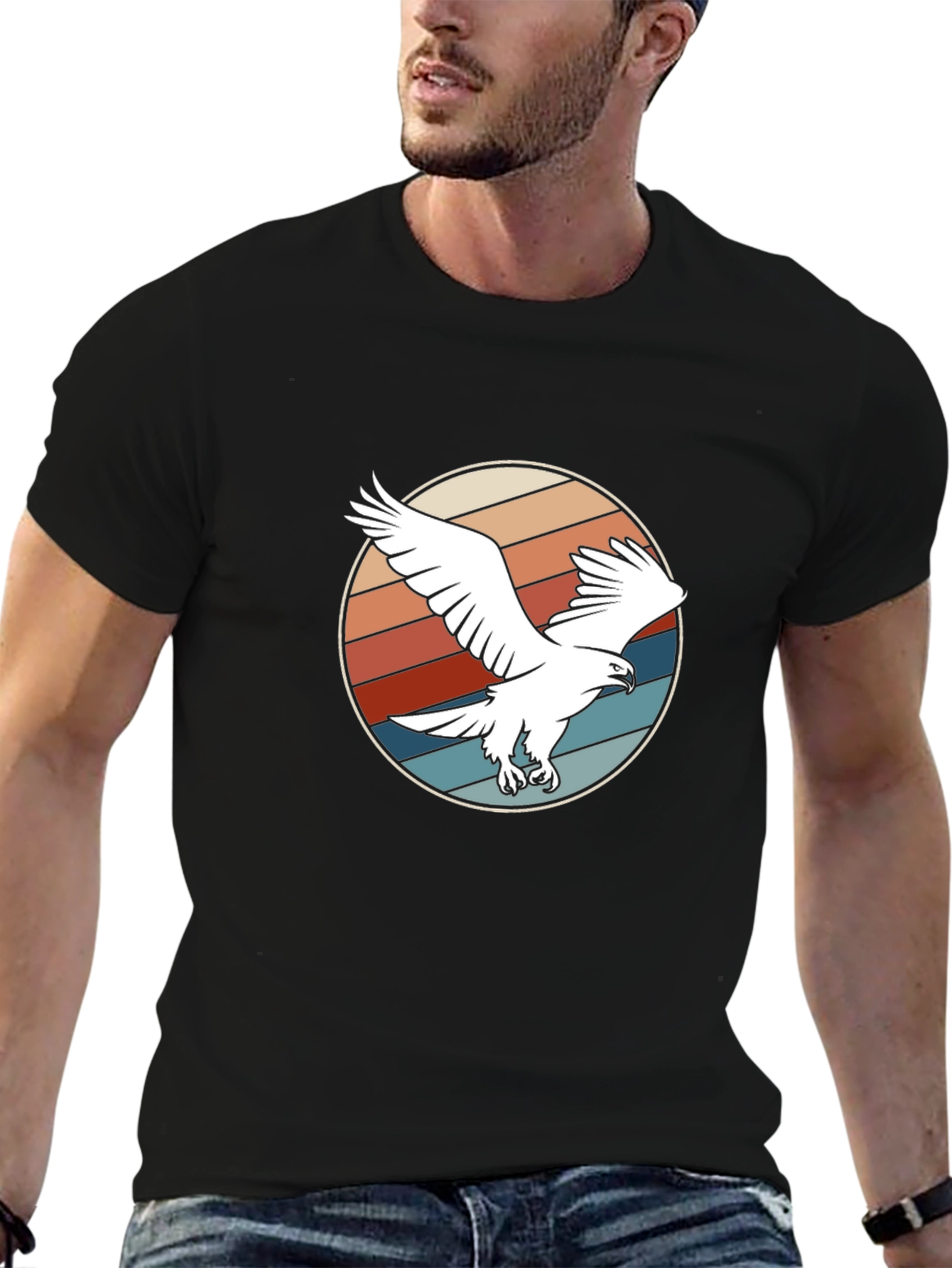 Retro Eagle Graphic Tee - Black T-Shirt