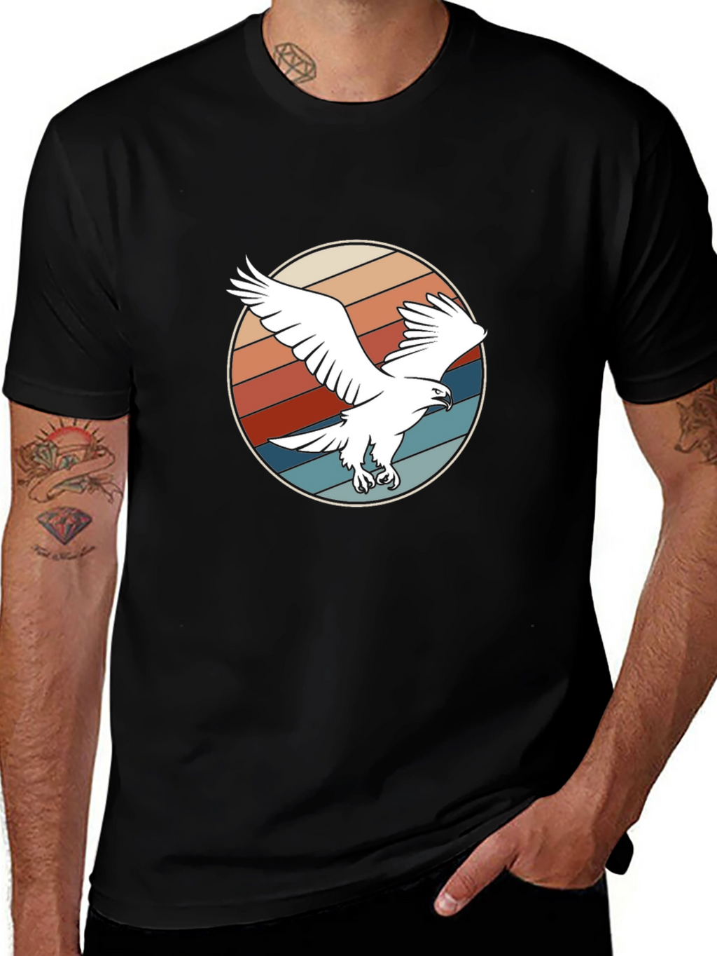 Retro Eagle Graphic Tee - Black T-Shirt
