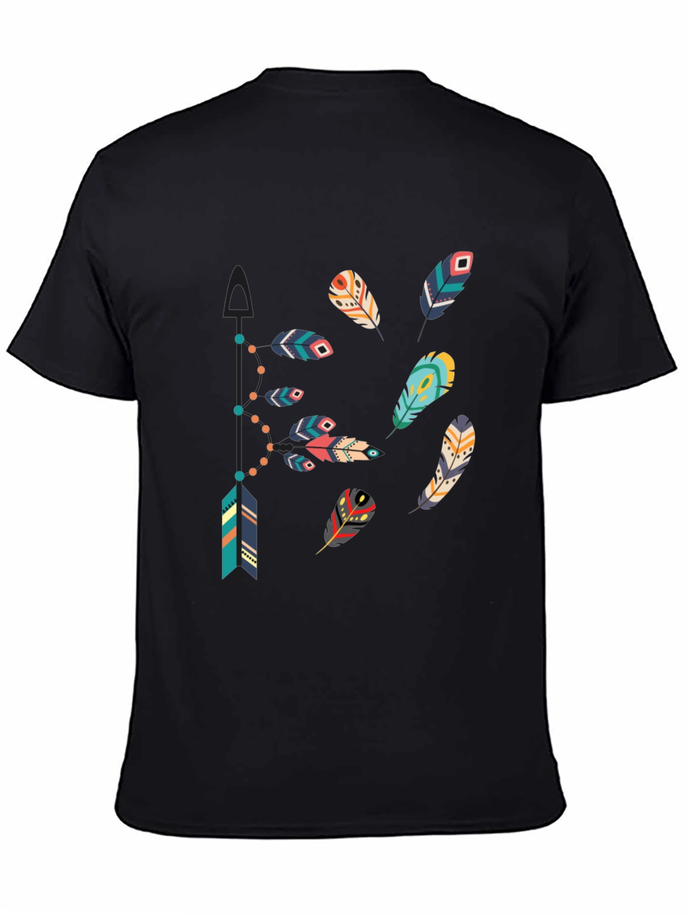 Feather Arrow Graphic Black T-Shirt