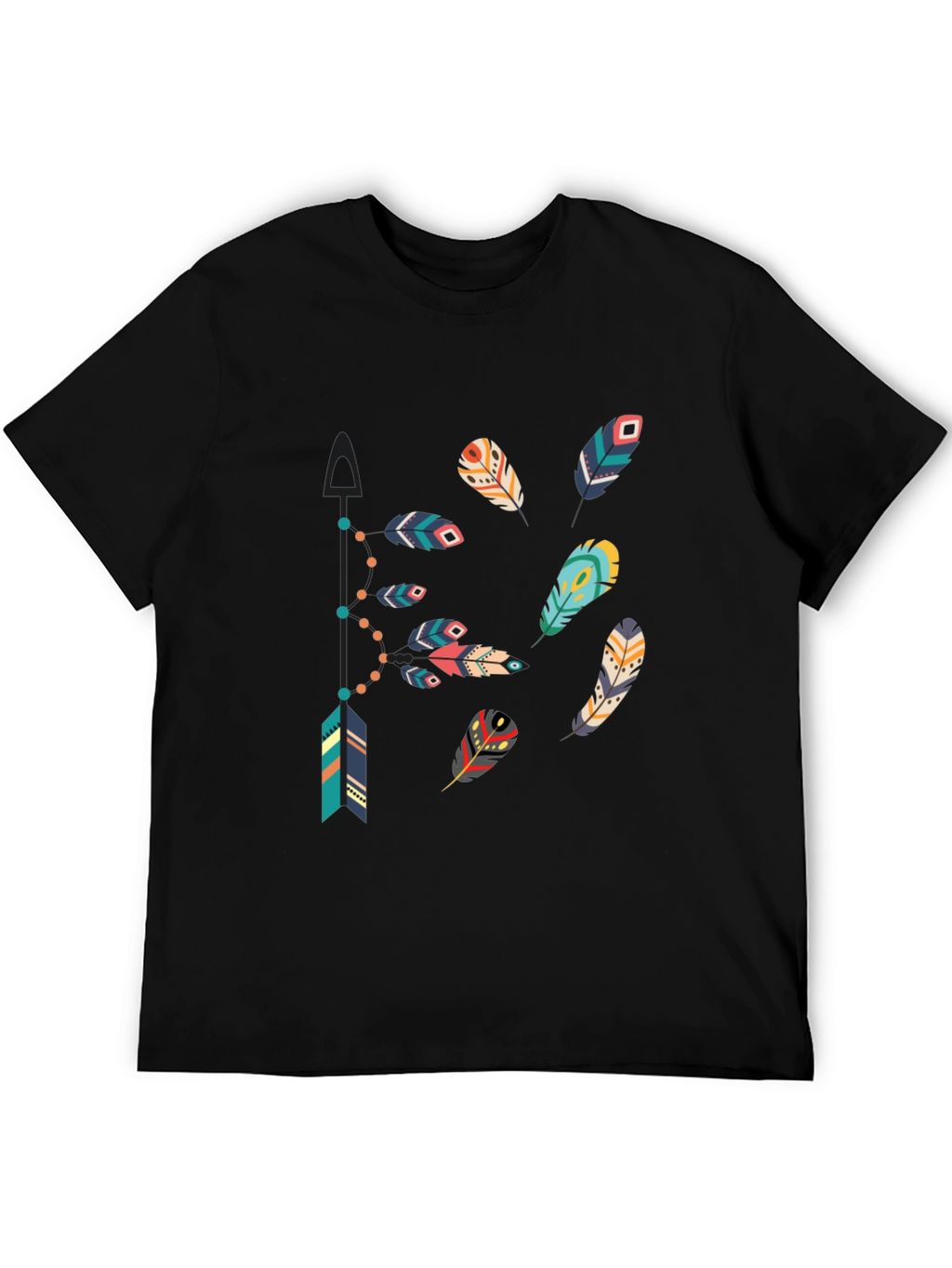 Feather Arrow Graphic Black T-Shirt