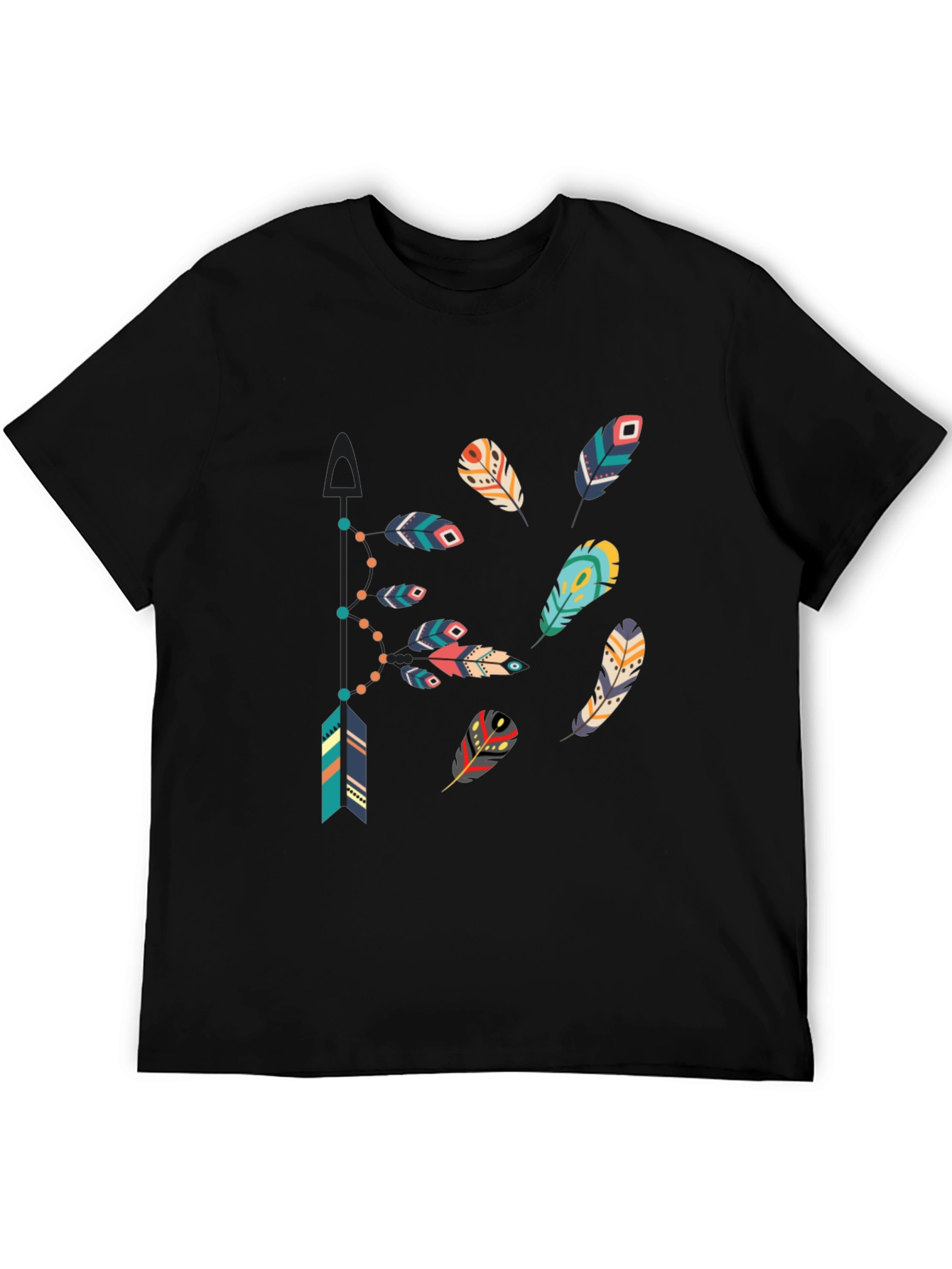 Feather Arrow Graphic Black T-Shirt