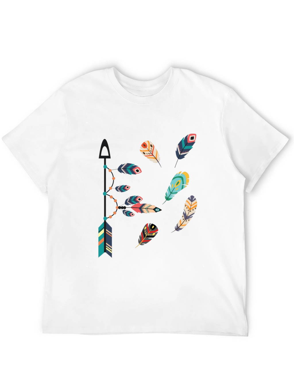 Feather Arrow Graphic Black T-Shirt