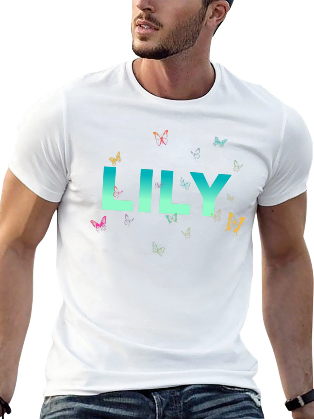 Lily Butterfly Graphic Tee - Soft Cotton Comfort