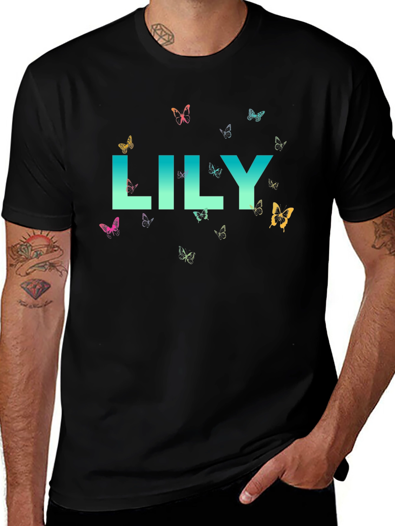Lily Butterfly Graphic Tee - Soft Cotton Comfort