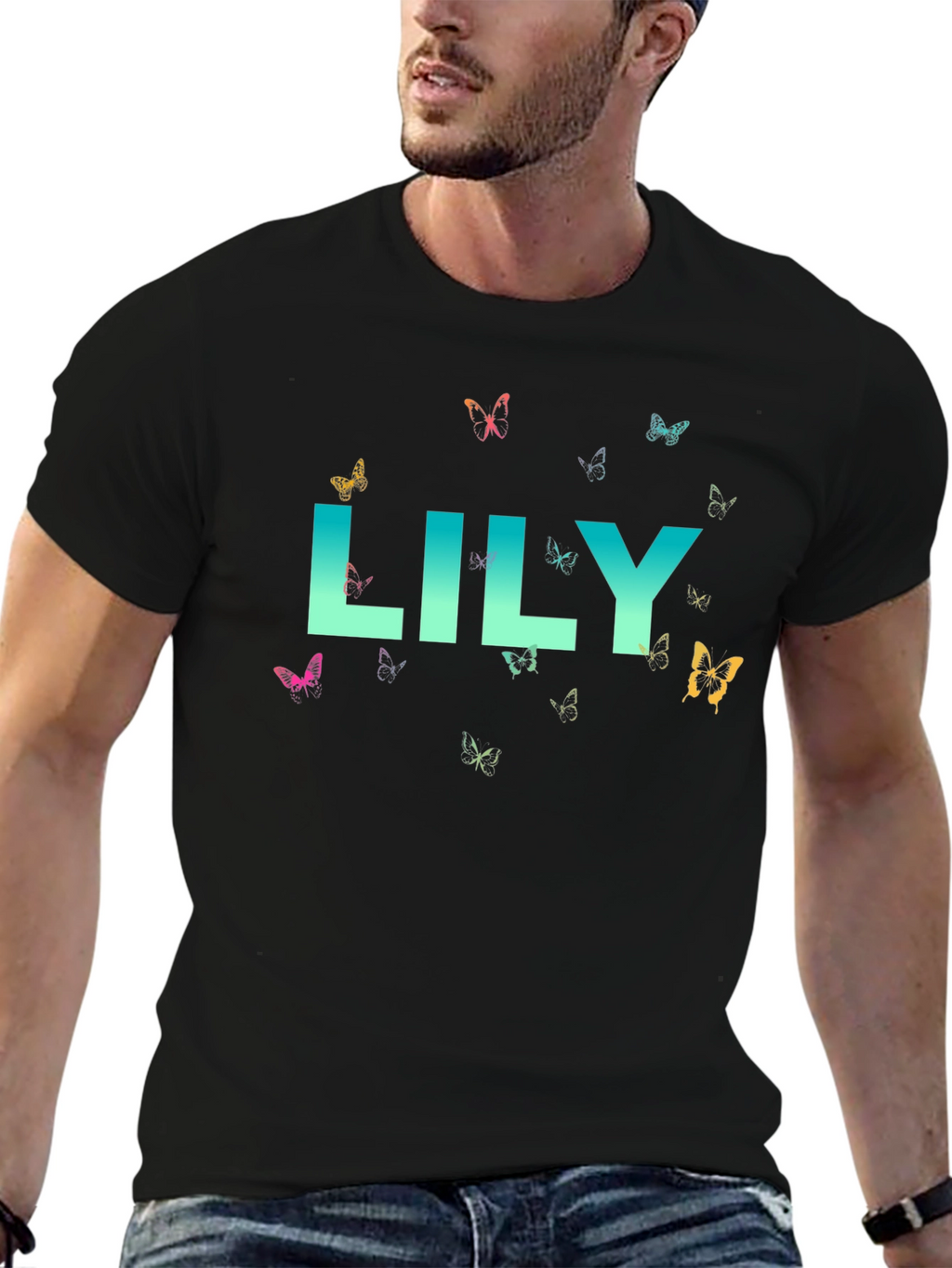 Lily Butterfly Graphic Tee - Soft Cotton Comfort