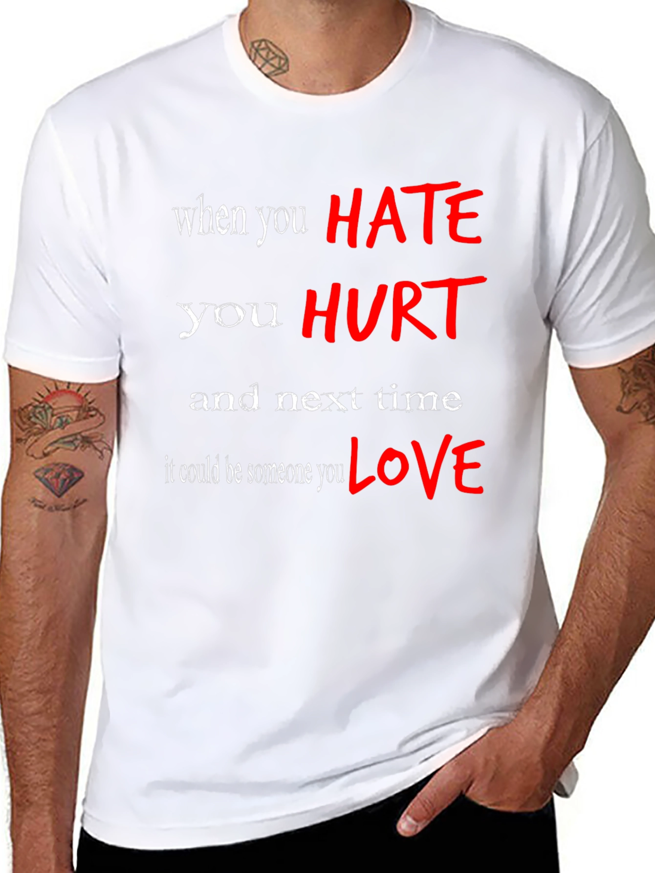 Hate Hurts Graphic Tee - Black