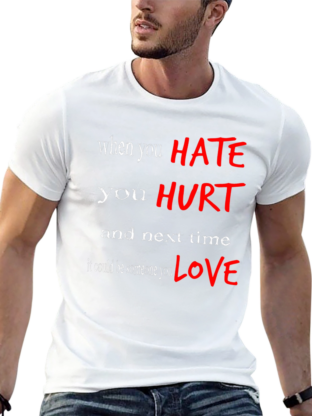 Hate Hurts Graphic Tee - Black