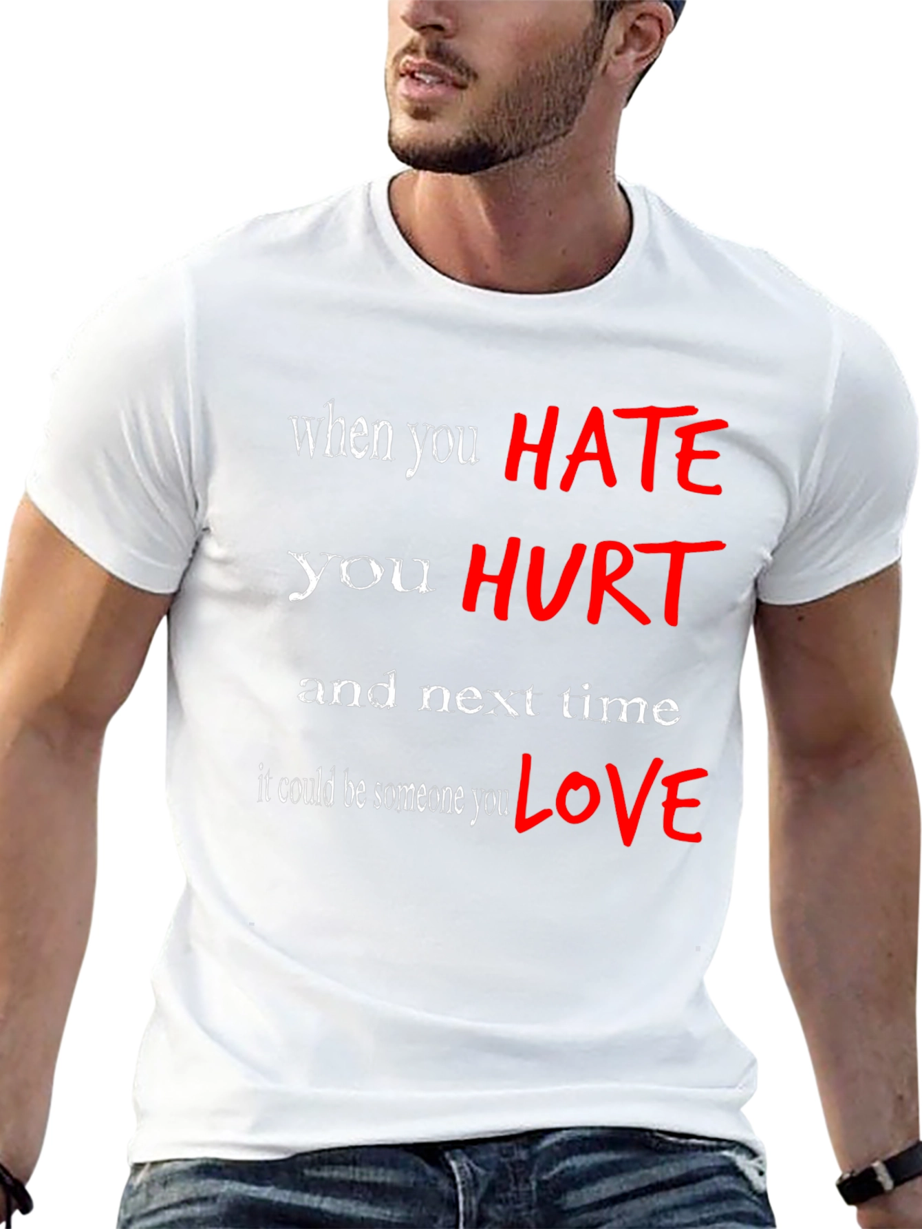 Hate Hurts Graphic Tee - Black