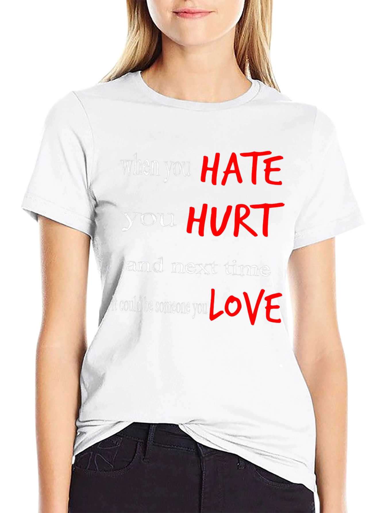 Hate Hurts Graphic Tee - Black