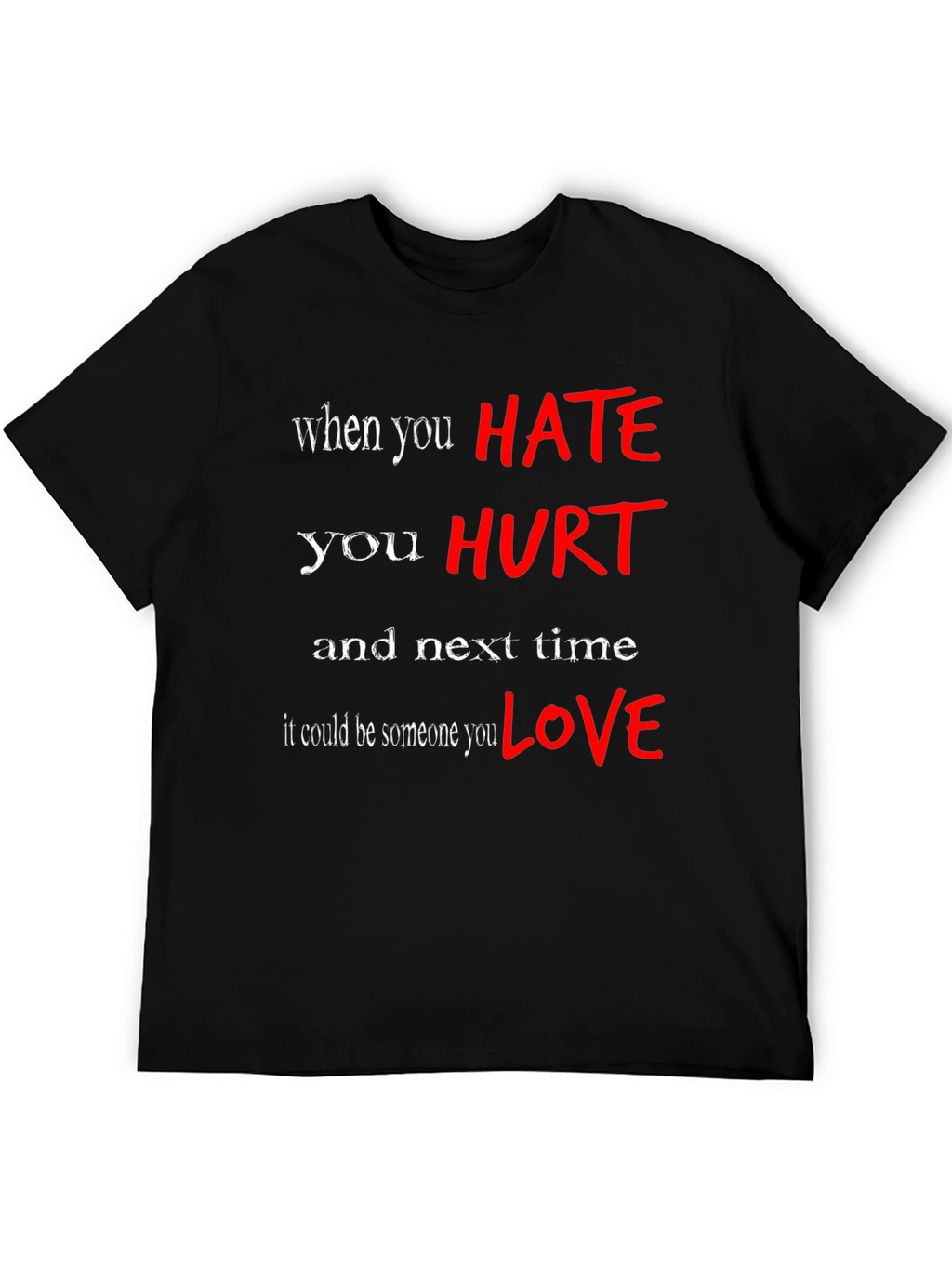 Hate Hurts Graphic Tee - Black