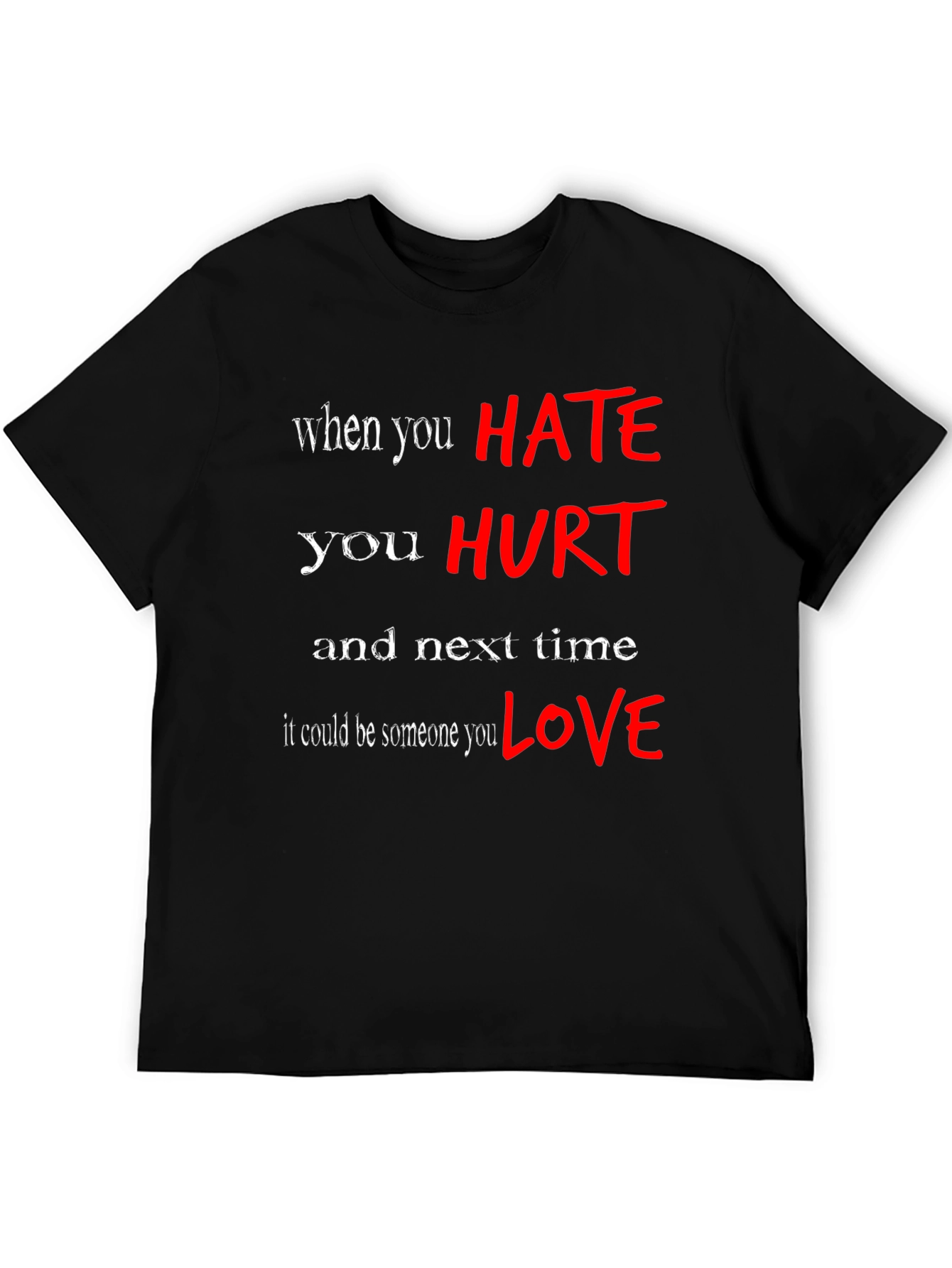 Hate Hurts Graphic Tee - Black